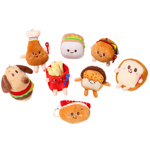 LLavero humorístico <span class=keywords><strong>de</strong></span> PVC y aleación, juguete colgante <span class=keywords><strong>de</strong></span> luz <span class=keywords><strong>de</strong></span> hamburguesa, patatas fritas y queso, muñeca inspirada en la <span class=keywords><strong>planta</strong></span> - Product Image 1