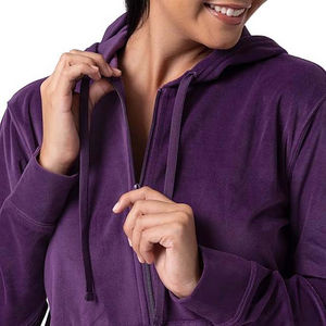 Chándal con estampado de pantalla de seda antiolor, ropa deportiva con cremallera de algodón para mujer, chándales de entrenamiento y jogging, servicio OEM 500g - Product Image 3