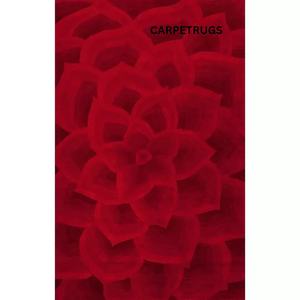 พรมขนสัตว์100% ทันสมัยดีไซน์เนอร์พรมขนนุ่มพรมขนนุ่มทนทานลายดอกไม้สีแดงสูงพรมปูพื้นสำหรับห้องนั่งเล่น - Product Image 1
