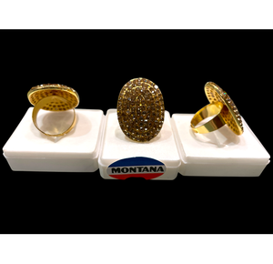 Anillos de aleación de latón de moda con chapado en oro y plata e incrustaciones de diamantes americanos brillantes perfectos para cada ocasión - Product Image 1