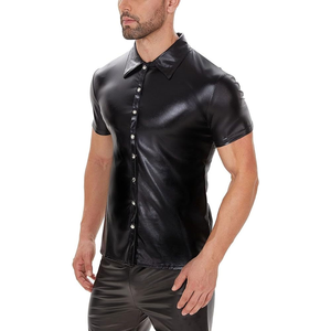 Vêtements sur mesure en cuir pour hommes Chemises pour hommes grande taille en cuir respirant résistant à l'usure - Product Image 6