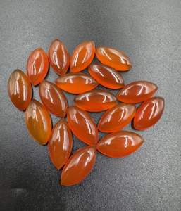 Cabujón de forma de marquesa suave de ónix rojo Natural, piedras preciosas sueltas de alta calidad para la fabricación de joyas, gemas al por mayor, 10x20mm - Product Image 1