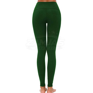 Leggings de sport décontractés pour femmes de haute qualité, coupe ajustée, respirants, couleur unie avec logo à la taille, prix de gros - Product Image 3