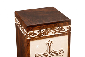 Handcrafted Rosewood Cremation Urn Wooden Cross Memorial, Adult <b>Ashes</b> Memorial <b>Keepsake</b> Decorative Cremation Urn for <b>Ashes</b> - Product Image 4