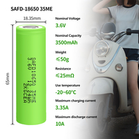 18650 3500mah 3.6v 3.7 Volt silinder Lithium Ion baterai isi ulang kapasitas tinggi 18650 baterai Akku