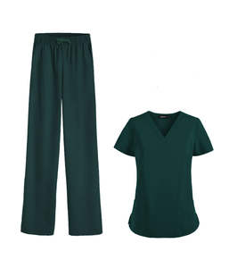 Conjunto médico de ajuste moderno para mujer, V elástico con cuello en uniforme de enfermera, ropa de trabajo para Hospital - Product Image 6