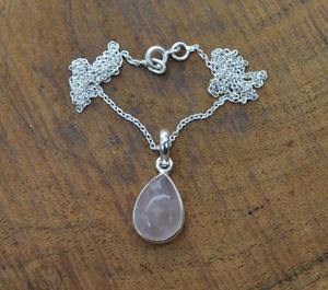 Bijoux pendentifs de style bohème en argent fait main Bijoux en argent sterling 925 avec quartz rose Bijoux pendentifs tendance pour femmes Cadeau - Product Image 3