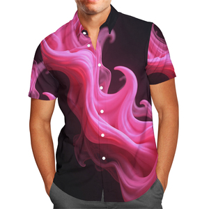 Traje de verano al por mayor camisas de manga corta impresas digitales para hombres logotipo personalizado camisa de playa de secado rápido para hombres - Product Image 3