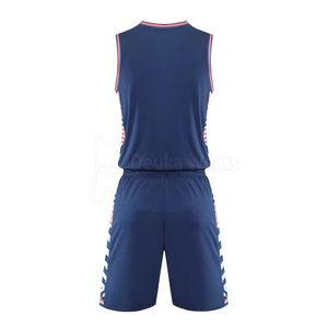 ชุดบาสเก็ตบอลผ้าโพลีเอสเตอร์ 100% พิมพ์ลายด้วยความร้อน MOQ ต่ำ พร้อมชื่อ/หมายเลขทีมเยาวชนที่ปรับแต่งได้ - Product Image 3