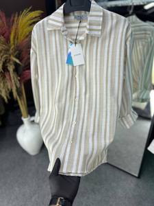 เสื้อเชิ้ตผู้ชายผ้าซาตินลายจุด แขนยาว ติดกระดุม สไตล์ลำลอง สำหรับฤดูใบไม้ผลิ ฤดูร้อน ใส่ไปเที่ยวชายหาด เนื้อผ้าเบา ระบายอากาศได้ดี ย้อมสีแบบ Garment Dyed - Product Image 3