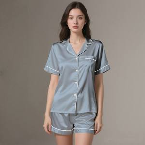 <b>Women's</b> Breathable Luxury <b>Silk</b> Satin <b>Pajamas</b> Set <b>for</b> Summer & Spring All Season Wear Customizable - Product Image 5