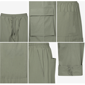 <span class=keywords><strong>Pantaloni</strong></span> da <span class=keywords><strong>Trekking</strong></span> in <span class=keywords><strong>cotone</strong></span> 100% leggero da uomo, <span class=keywords><strong>pantaloni</strong></span> da <span class=keywords><strong>Trekking</strong></span> da esterno impermeabili, ricamati con bottoni, con decorazione a metà piatto - Product Image 5