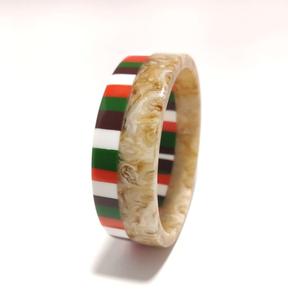 กำไลข้อมือเรซิ่นทำมือสำหรับผู้หญิง - ลายทางหลากสีและลายหินอ่อน |   เครื่องประดับแฟชั่นน้ำหนักเบา - รับผลิตแบบ OEM และ ODM - Product Image 4