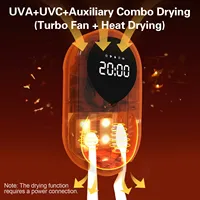 Nuevo esterilizador UV inteligente OEM con calentamiento automático, secado y desinfección, mini estuche sanitizador de cepillos de dientes de pared para dos personas