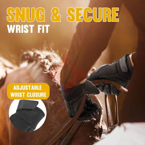 Gants d'équitation en cuir légers à doigts entiers, antidérapants et coupe-vent pour adultes, enfants, garçons, filles, pour l'équitation hivernale - Product Image 6