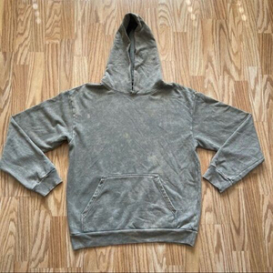 Custom 3D Print Acid <b>Wash</b> Distress Embroidery Hoodie Heavyweight Cotton French Terry Oversized Men's Hoodies - Product Image 6