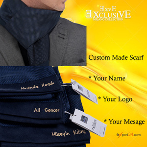 Khăn Choàng Cổ Mềm Mại Ấm Áp Thiết Kế Mới Khăn Choàng Khăn Choàng Nam Dệt Hoa Và Len Màu Xanh Hải Quân Khăn Choàng Bán Sỉ - Product Image 2