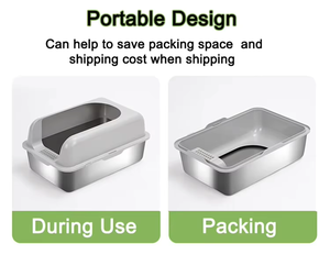 Usine OEM Durable Détachable De Luxe Grand Storagel <span class=keywords><strong>Pas</strong></span> <span class=keywords><strong>Cher</strong></span> Portable En Acier Inoxydable Pet Toilette Chat <span class=keywords><strong>Bac</strong></span> <span class=keywords><strong>À</strong></span> <span class=keywords><strong>Sable</strong></span> Litière Pour Chat - Product Image 4