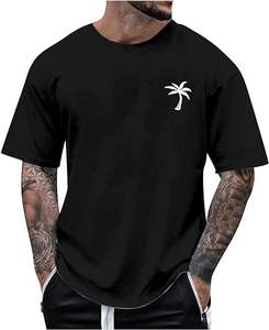 เสื้อยืดผ้าฝ้าย100% สำหรับผู้ชายสีพื้นทรงโอเวอร์ไซส์ดีไซน์ล่าสุดอินเทรนด์ - Product Image 3