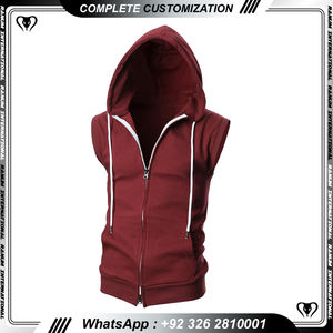 Men Custom Logo Gym Pull Over <b>Hoodie</b> T Shirt Sleeveless Training Workout <b>Thin</b> Fleece Hoodies - Product Image 3