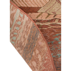 Alfombra Manchaha de Lana y Seda de Bambú con Patrón Geométrico Anudada a Mano en Rojo y Naranja - Para Uso Doméstico Les-2717 - Product Image 5