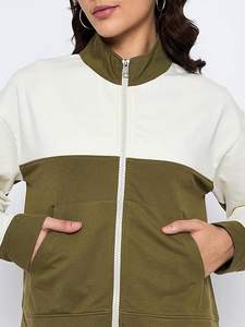 ชุดวอร์มผู้หญิงแบบมีซิป คอตั้ง ปักโลโก้ได้ตามต้องการ แขนยาว ผ้าฟลีซ 2 ชิ้น สำหรับฤดูหนาว  ชุดลำลองสำหรับออกกำลังกายหรือวิ่งจ๊อกกิ้ง - Product Image 5