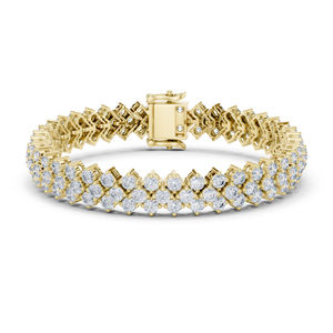 14K <b>White</b> <b>Gold</b> Round Lab-Grown Diamond Anniversary <b>Bracelet</b> for Women Luxury Certified Bridal Elegant Fine Jewellery - Product Image 2