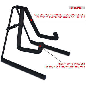 Soporte para ukelele de 5 cuerdas, cuerpo de metal con forma de A y brazos acolchados suaves, soporte para banjo, ukeleles, mini guitarra, violín - Product Image 2