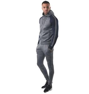 Alta calidad Fitness manga larga entrenamiento hombres moda deporte cremallera capucha chaqueta y Jogger chándal transpirable al por mayor - Product Image 1