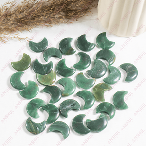 Vente en gros de mini-pierres de lune en jade vert de qualité supérieure, sculptées et écologiques, pour la méditation Feng Shui et la décoration intérieure - Product Image 2