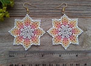 Boucles d'oreilles modernes en perles de verre avec motif turquoise et franges cascade, bijou unique, cadeau de MS Handicraft - Product Image 2