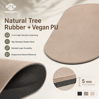 Elegante Tapete de Pilates Ondulado con Forma de Cápsula, Antideslizante, de PU y Caucho Natural, para Colecciones de Fitness Chic