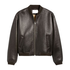 Nouvelles parkas courtes et fines en similicuir tissé pour femme, avec fermeture éclair et fourrure de renard, anti-plis, élégantes, collection été 2025, meilleures ventes, vente en gros - Product Image 1