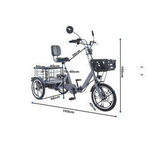 Meilleur tricycle fermé avec moteur 48V 400W, batterie 12Ah, pneus 16*1.75, panier de chargement, autonomie jusqu'à 50 km, vitesse de 30 km/h - Product Image 5