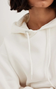 Sudadera con capucha de gran tamaño básica de algodón 100% para mujer, ropa de calle suave y cómoda, pulóver con hombros caídos, sudaderas lisas para mujer en blanco - Product Image 3