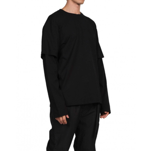 T-shirt oversize en coton 100% de haute qualité en gros, logo imprimé personnalisé, design uni, manches doubles, toile respirante, long - Product Image 2