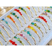 Bracelets et joncs en cristal éclatants avec placage or pour la revente de bijoux de mode