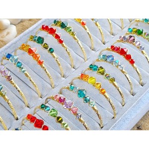 Bracelets et joncs en cristal éclatants avec placage or pour la revente de bijoux de mode - Product Image 3