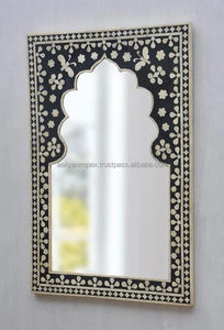 Marco de espejo de madera Rectangular antiguo, incrustaciones de hueso personalizadas hechas a mano para decoración de pared para salas de estar y dormitorios - Product Image 2