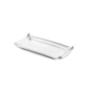 Plateaux ronds en métal argenté avec finition texturée Plateau de service moderne décoratif pour salle à manger Centre de table Utilisation pour fête de mariage - Product Image 5