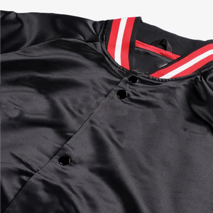 Chaquetas de satén Vintage de alta calidad para adultos Ropa de calle informal Cuello alto Tela de lona teñida Lisa Frente Precio al por mayor XS - Product Image 3