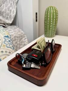 Plateau à stylos et à clés en bois rustique |   Finition artisanale |   Fabricant en gros - Product Image 1