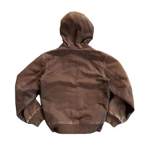 เสื้อมีฮู้ดสำหรับผู้ชายผ้าคอตตอน100% ผ้าเจอร์ GSM แบบมีซิปไซส์ใหญ่พิเศษปักโลโก้ได้ตามต้องการ - Product Image 5