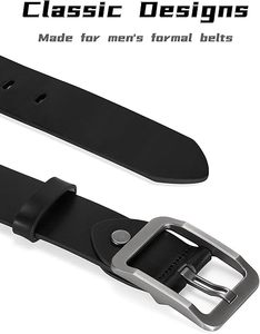 Nouveau design ceinture réversible noire en cuir véritable pour hommes longueur personnalisée boucle en PU tournée pantalon pour hommes robe ceinture en cuir - Product Image 3