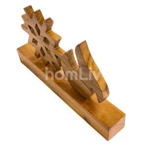 Decoración Navideña Rústica Grande de Madera de Teca con Diseño de Copo de Nieve, Adorno de Mesa para Navidad, Material de Madera Natural Sostenible, Decoración para Chimenea - Product Image 3