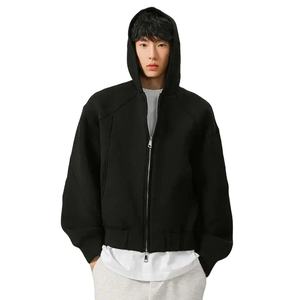 เสื้อมีฮู้ดสำหรับผู้ชายฤดูใบไม้ผลิใหม่เสื้อมีซิปสีทึบทรงหลวมเสื้อสเวตเชิ้ตผู้ชายแบบลำลองดีไซน์ใหม่ - Product Image 4