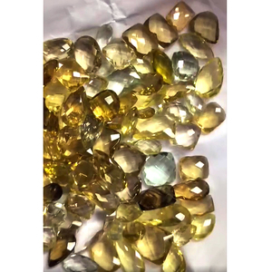 Alta calidad 110 Uds 10-25mm cojín de pera ovalada Briolette corte limón cuarzo verde amatista amarillo corazón 560 Ct lote Iroc ventas - Product Image 3