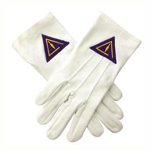 Masonic Regalia Gants en coton brodé Mason gratuit avec logo Gants maçonniques personnalisés disponibles - Product Image 5