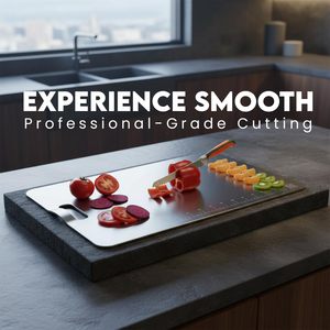 Planche à découper de cuisine moderne en acier inoxydable, planche à découper professionnelle en métal, planche à découper solide pour chefs, hygiénique, sans rouille, surface de préparation des aliments - Product Image 5