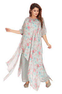 Fournisseur en gros de vêtements indiens de la meilleure qualité ensemble Kurta pour femmes ensemble Kurta à imprimé floral élégant à vendre - Product Image 3